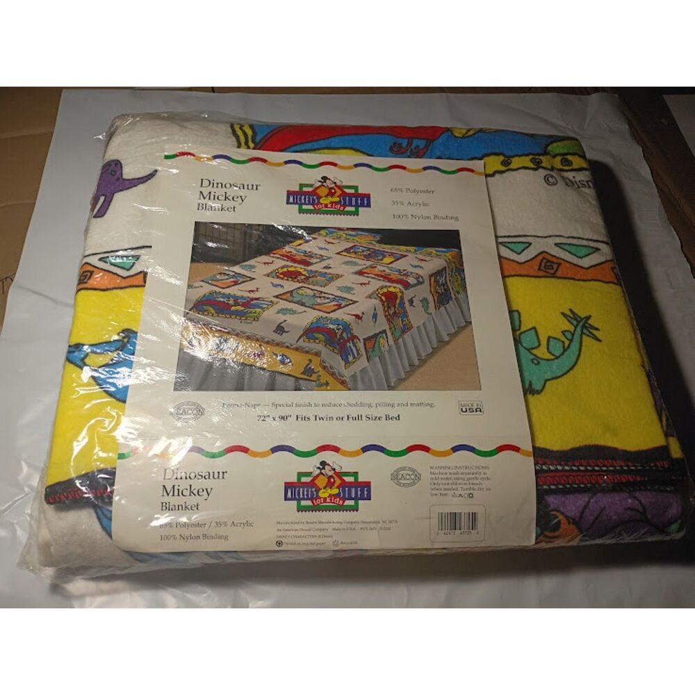 Dinosaur Mickey Blanket Brand New In Package For Kids
